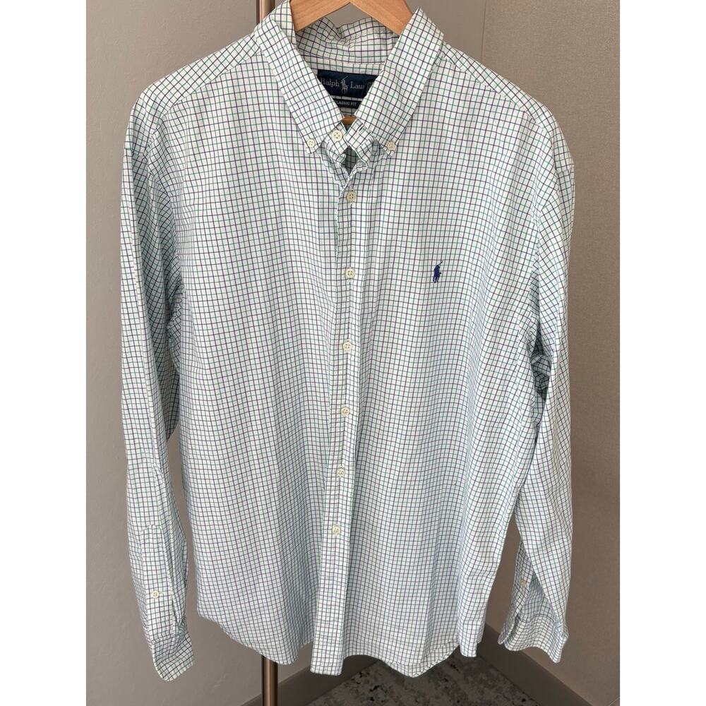 Ralph Lauren Classic Fit Windowpane Long Sleeve Button Down Shirt XXL